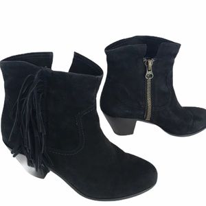 Sam Edelman Sz 10 Louie Suede Fringe Booties